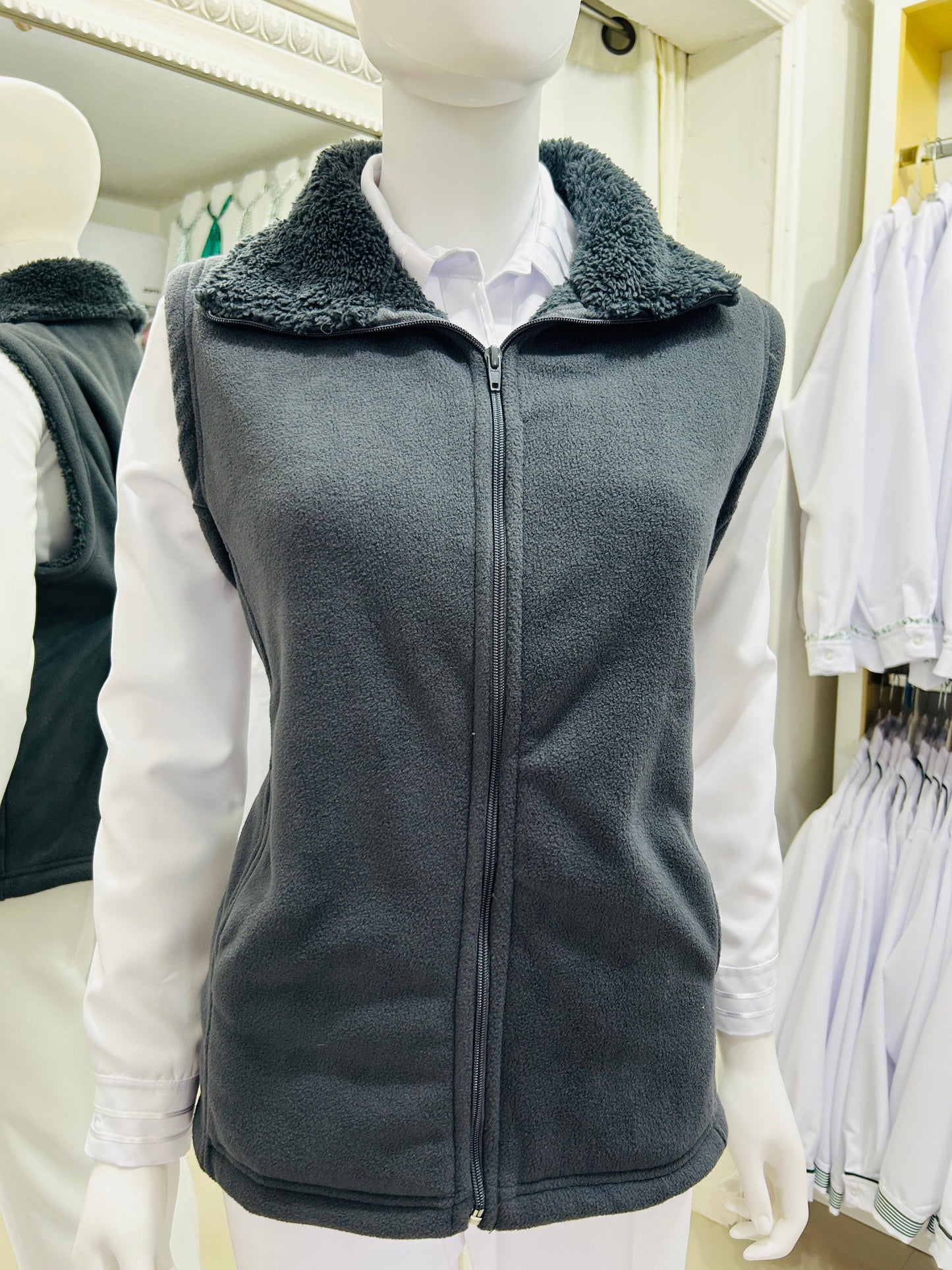 Chaleco aborregado GRIS/AZUL MARINO