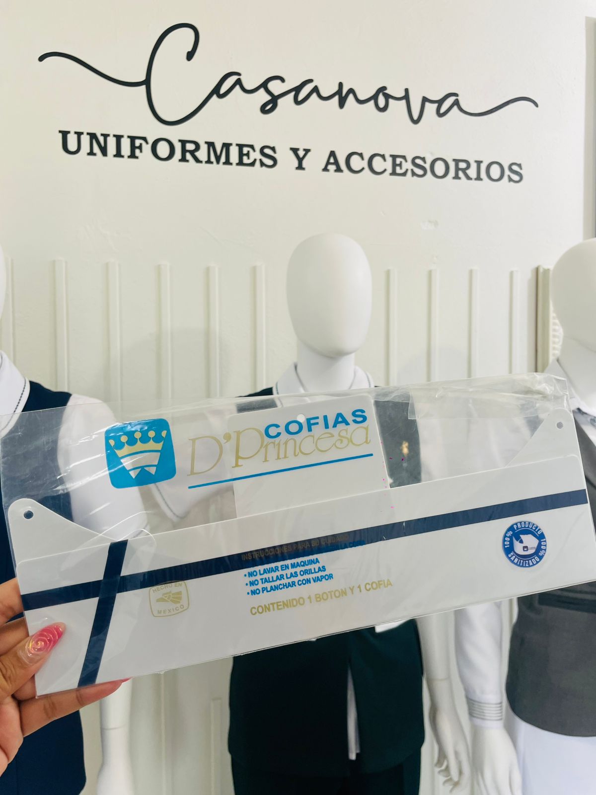 Cofia Plastificada Enfermera Especialista (linea azul marino)