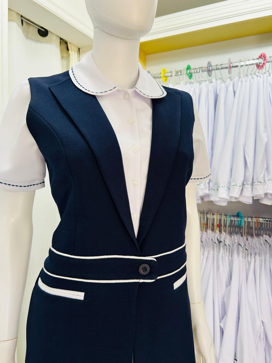 Chaleco escote profundo azul