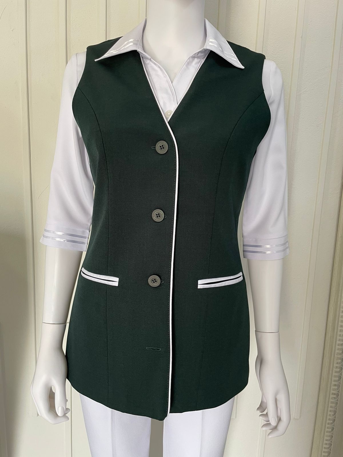 Blusa Casanova Satin Blanco (Manga 3/4)