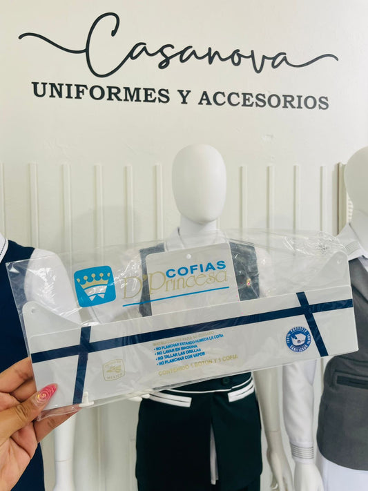 Cofia Plastificada Enfermera Jefa de piso (linea azul marino)