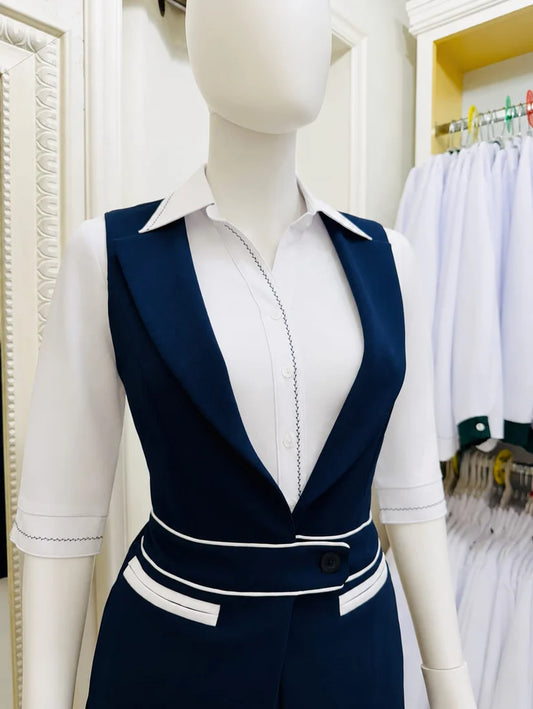 Blusa Bordado Azul (Manga 3/4)