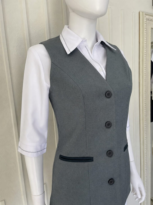 Blusa Bordado Gris (Manga 3/4)